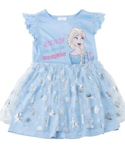 Vestido Single Jersey Fantasia Frozen