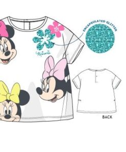 Camiseta Bebe Minnie Flor Brillo Blanco 12 Meses