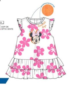 Vestido Bebe Minnie Flores Fucsia