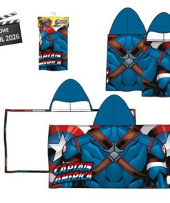 Toalla Micro Con Capucha Capitán America