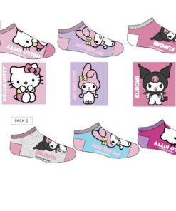 Pack 3 Calcetines Tobilleros Hello Kitty Y Kuromi
