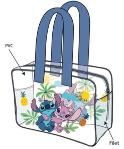 Bolsa Playa Stitch Y Angel Disney Transparente