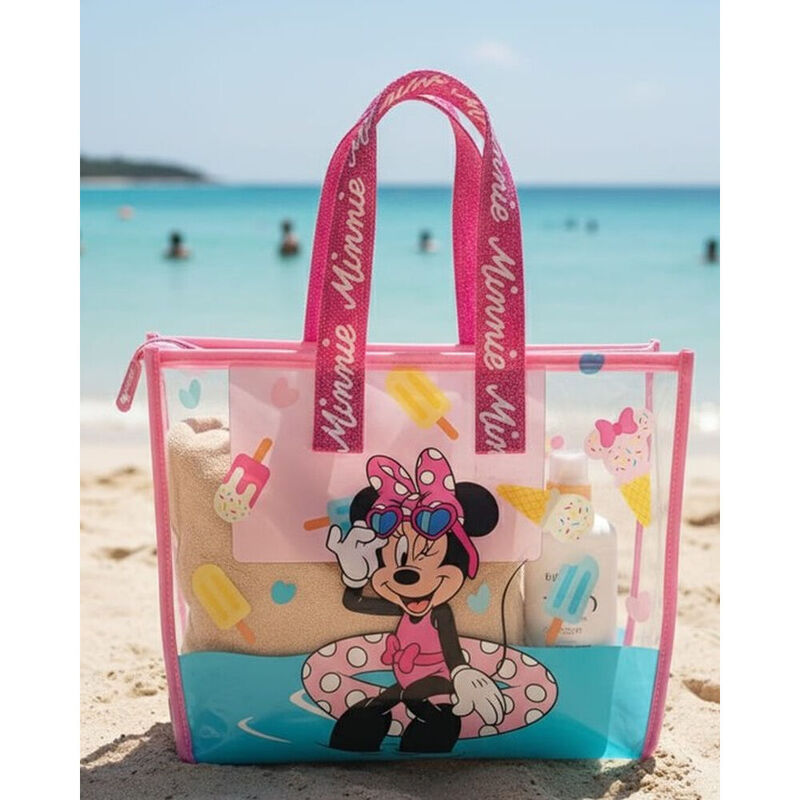 Bolsa Playa Minnie Disney Transparente