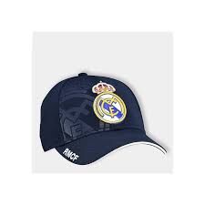 Gorra Real Madrid Adulto Negro Escudo Relieve