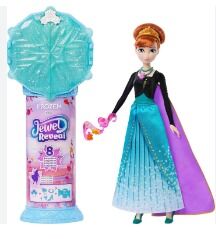 Disney Frozen Jewel Reveal Anna Surprise Doll 8 Surprises Hasbro Toys