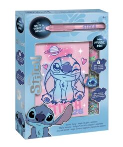 Diario Secreto + Boligrafo De Tinta Magica + Pegatinas Disney Stitch