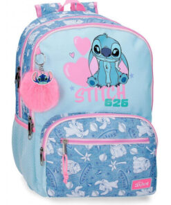 Mochila Adap. 44cm 2c. Stitch Hearts