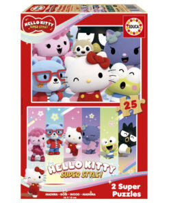 Puzzle 2x25 Hello Kitty Super Style (madera)