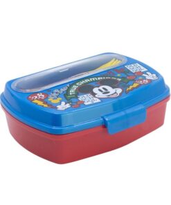 Sandwichera Rectangular Con Cubiertos Mickey True Champions
