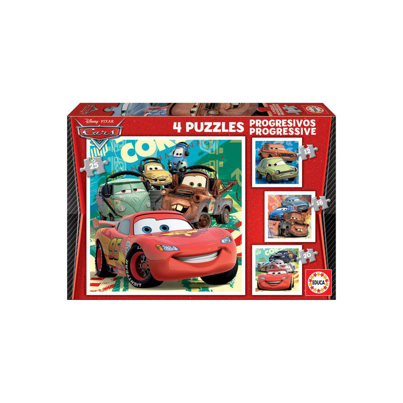 Educa Puzzle Progresivo 12-16-20-25 Piezas Cars 2