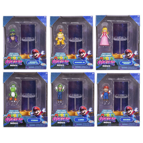 Super Mario Galaxy - Surtido Figuras 4 Cm Articuladas Con Accesorio Funcional